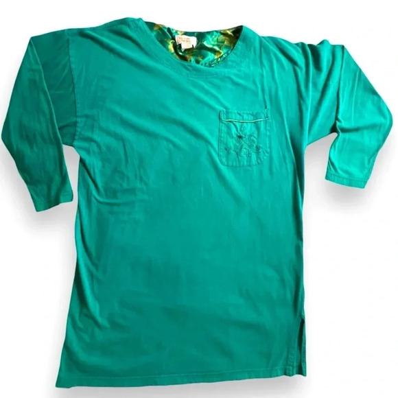 Vintage Victoria's Secret Gold Label Kelly Green Oversized Sleep Shirt Large - Picture 2 of 9